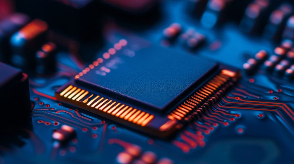 SD card with wear leveling and memory chip close-up-3