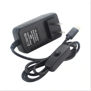 5V 3A Power Supply with on/off switch for Pi 4B