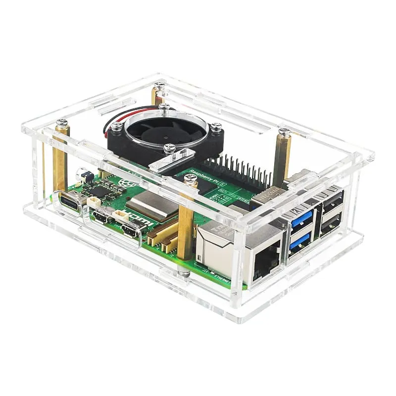 Acrylic Shell Enclosure with Fan for Pi 5 (1)