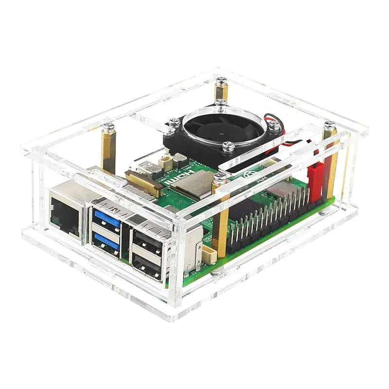 Acrylic Shell Enclosure with Fan for Pi 5 (4)