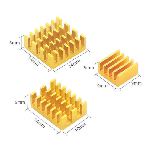 Golden Aluminum Heatsink for Pi 4 B (1)