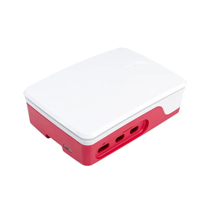White-red ABS case for Pi 5 (4)